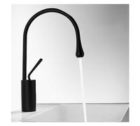 GGYTMQL Brass Three-Function Single Handle hot and Cold Water Crane countertop Mounted Kitchen Faucet Pull-Out Mixer tap(Black-01)