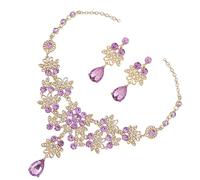 GGYTMQL Bridal Shower Teardrop Earrings Wedding Jewelry Necklace Earring Set for Bridal Costume