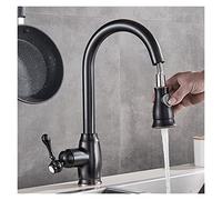 GGYTMQL Bronze Black Kitchen Faucet Pull Out 2-Way Sprayer Single Handle Hot Cold Water Mixer Tap Water Crane for Kitchen 360 Rotation(Brushed Nickel)