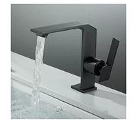 GGYTMQL Brush Gold Faucet Bathroom Creative Hot Cold Water Mixer Crane Deck Mounted Single Hole Bath Tap Basin Mixer Brass(Nero)
