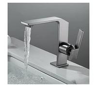 GGYTMQL Brush Gold Faucet Bathroom Creative Hot Cold Water Mixer Crane Deck Mounted Single Hole Bath Tap Basin Mixer Brass(Cromo)