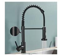 GGYTMQL Brushed Gold Kitchen Faucet Pull Down 2-Way Spray Single Handle Hot Cold Water Mixer Tap 360 Rotation Torneira Cozinha Mixer Tap(Nickel Grey Hose)