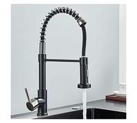 GGYTMQL Brushed Gold Kitchen Faucet Pull Down 2-Way Spray Single Handle Hot Cold Water Mixer Tap 360 Rotation Torneira Cozinha Mixer Tap(Nickel Grey Hose)