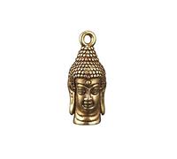 GGYTMQL Buddha Statue Brass Retro Buddha Sakyamuni Head Statue Craft Ornament Miniature Fitting Keychain Pendant Accessories Feng Shui Decoration