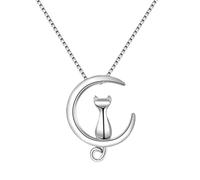 GGYTMQL cat moon pendant necklace choker necklace women 925 jewelry with 40cm chain