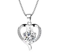 GGYTMQL cellacity heart shaped pendant necklace for women jewelry 925 gemstones amethyst clavicle chain female gift