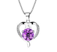 GGYTMQL cellacity heart shaped pendant necklace for women jewelry 925 gemstones amethyst clavicle chain female gift