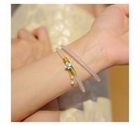 GGYTMQL Charm Bracelet 2PCS Natural Green Jade Bangle Bracelet Charm Jewellery Fashion Thin Accessories Hand-Carved Gifts (Color : Green, Size : 58)