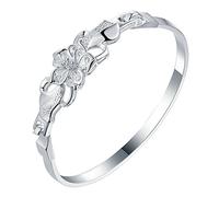GGYTMQL Charm Bracelet 925 Bracelet for Women Bangle for Flower Wristlet Diameter 5.8CM