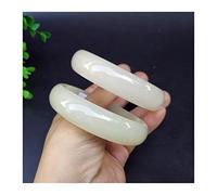 GGYTMQL Charm Bracelet Natural White Jade Bangle Bracelet Charm Jadeite Jewellery Fashion Amulet Gifts for Women Fine Jewelry (Color : White, Size : 55-56mm)