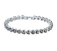 GGYTMQL Charm Bracelet White Bracelet for Women Colorful Zircon Heart-Shaped Fashion Jewelry 19CM
