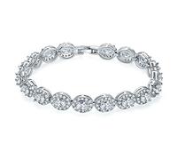 GGYTMQL Charm Bracelet White Bracelet for Women White Zircon Ladies 17CM