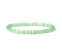 GGYTMQL Charm Jewelry 4 Mm Natural Green Stone Beads Bracelets Men Black Rope Braid Bracelet Women Elastic Jewelry Polish Fluorite Pulsera,Cat Eye Stone,About 19cm