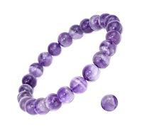 GGYTMQL Charm Jewelry Beaded Bracelets,Beaded Bracelets Natural Round Purple Striped Agate Beads Bangles Elastic Crystal Bracelet Fashion Crystal Jewelry for Men Women