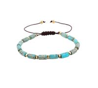 GGYTMQL Charm jewelry Beaded Bracelets,Braided Bracelets Natural Blue Emperor Cylindrical Stone Beads Bangles Brown Adjustable Crystal Bracelet Fashion Crystal Jewelry for Men Women
