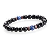 GGYTMQL Charm jewelry Beaded Bracelets,Vintage Beaded Bracelets Natural Black Onyx Lapis Lazuli Beads Bangles Elastic Crystal Bracelet Reiki Crystal Jewelry for Men Women