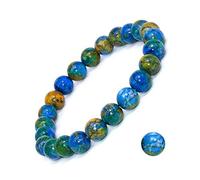 GGYTMQL Charm jewelry Gemstone Bracelet,Beaded Bracelets Natural Round Blue Cyan Stone Beads Bangles Elastic Crystal Bracelet Fashion Crystal Jewelry for Men Women (Size : 10mm)