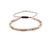 GGYTMQL Charm jewelry Gemstone Bracelet,Braided Bracelets Natural Cylindrical Shoushan Stone Beads Bangles Brown Adjustable Crystal Bracelet Fashion Crystal Jewelry for Men Women