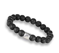 GGYTMQL Charm Jewelry Gemstone Bracelet,Natural Black Lava Stone Beads Beaded Bracelets, Sagittarius Pendant Bangles,Elastic Crystal Bracelet Fashion Crystal Jewelry for Men Women (Size : 8MM)