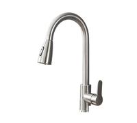 GGYTMQL Chrome/Black Pull-Out Kitchen Faucet Hot and Cold Water Washbasin Sink Rotatable Retractable Faucet(Nickel)