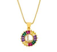 GGYTMQL Classic Color Initial Multicolor Necklace Personal 26 Letters Name Jewelry For Women Girls Accessories Gift
