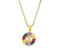 GGYTMQL Classic Color Initial Multicolor Necklace Personal 26 Letters Name Jewelry For Women Girls Accessories Gift