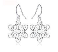 GGYTMQL Collection Genuine 925 Sterling Silver Trendy Snowflakes Drop Earrings For Women Sterling Silver Jewelry