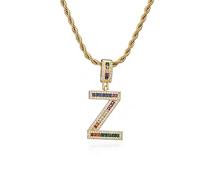 GGYTMQL Colorful New Letters A-Z Rhinestone Numbers Necklace Charm Beads Crystal Digital Pendant Women Men Party Jewelry Gifts