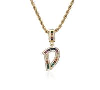 GGYTMQL Colorful New Letters A-Z Rhinestone Numbers Necklace Charm Beads Crystal Digital Pendant Women Men Party Jewelry Gifts