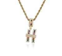 GGYTMQL Colorful New Letters A-Z Rhinestone Numbers Necklace Charm Beads Crystal Digital Pendant Women Men Party Jewelry Gifts