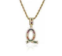 GGYTMQL Colorful New Letters A-Z Rhinestone Numbers Necklace Charm Beads Crystal Digital Pendant Women Men Party Jewelry Gifts