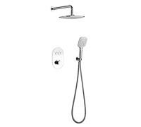 GGYTMQL Concealed Thermostatic Mixer for Bathroom Shower Faucet System Rectangular ABS Rainfall Shower Head Set Shower Mixer Tap for Bathroom
