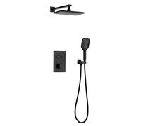 GGYTMQL Concealed Thermostatic Mixer for Bathroom Shower Faucet System Rectangular ABS Rainfall Shower Head Set Shower Mixer Tap for Bathroom