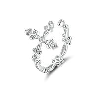 GGYTMQL Cross Adjustable Finger Ring for Women Flower Rings