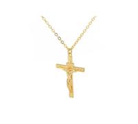 GGYTMQL Crucifix Cross Necklace 18K Gold Plated Pendant Rope Chain Necklace for Men Women
