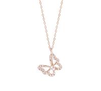 GGYTMQL Crystal Heart Necklace,925 Hollow Butterfly Necklace for Women Light Zirconcle The for Women/Rose