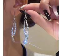 GGYTMQL Crystal Tassel Long Earrings for Women Geometric Rhinestone Earrings Jewelry Gifts