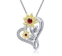 GGYTMQL daisy flower infinite heart necklace 925 sterling silver you are my sunshine pendant chain for women jewelry valentine day