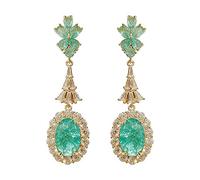 GGYTMQL dangle earring jewelry green gemstones party wedding drop earrings for women bridal gift
