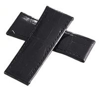 GGYTMQL De Grisogono 25mm x 22mm Black Leather Watch Band Strap 65-65