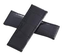 GGYTMQL De Grisogono 25mm x 22mm Black Leather Watch Band Strap 70-65