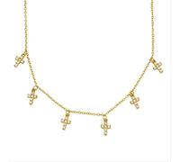 GGYTMQL Diamond 925 Necklace for Women 18k Chain Choker Necklace collares Collar