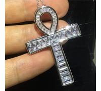 GGYTMQL Diamond Cross Pendant Wedding Pendants Necklace for Women Men moissanite Jewelry Gift