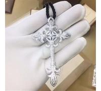 GGYTMQL Diamond Cross Pendant Wedding Pendants Necklace for Women Men moissanite Jewelry Gift