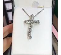 GGYTMQL Diamond Cross Pendant Wedding Pendants Necklace for Women Men moissanite Jewelry Gift
