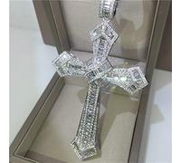 GGYTMQL Diamond Cross Pendant Wedding Pendants Necklace for Women Men moissanite Jewelry Gift
