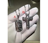 GGYTMQL Diamond Cross Pendant Wedding Pendants Necklace for Women Men moissanite Jewelry Gift