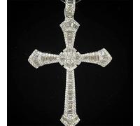 GGYTMQL Diamond Cross Pendant Wedding Pendants Necklace for Women Men moissanite Jewelry Gift