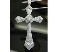 GGYTMQL Diamond Cross Pendant Wedding Pendants Necklace for Women Men moissanite Jewelry Gift