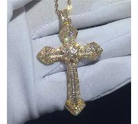 GGYTMQL Diamond Cross Pendant Wedding Pendants Necklace for Women Men moissanite Jewelry Gift